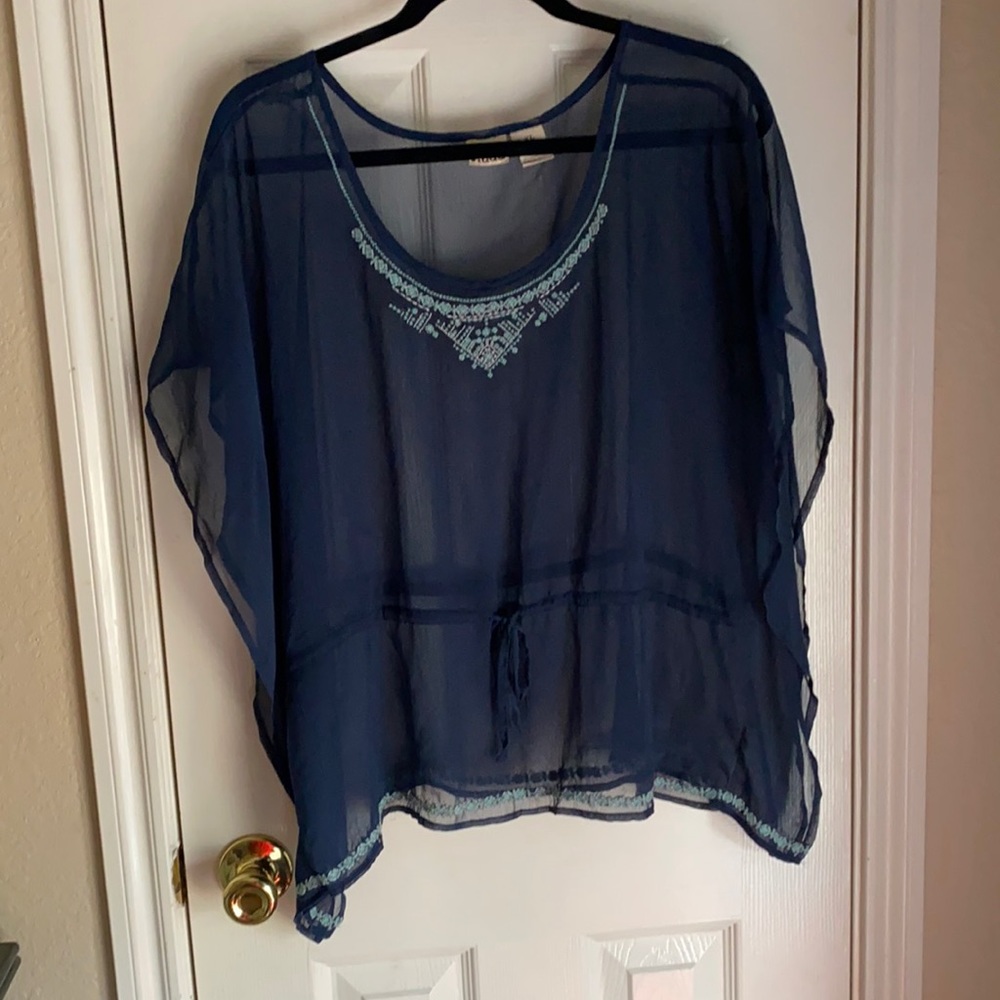 Mudd blue sheer top